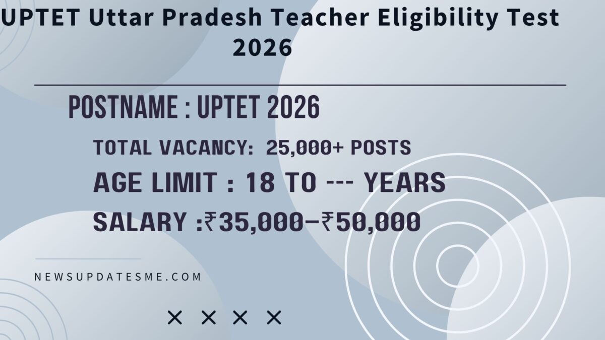 UPTET Recruitment 2026 :(यूपीटीईटी फॉर्म कब भरे जाएंगे 2026?,कौन-सी डिग्री जरूरी है UPTET के लिए?)