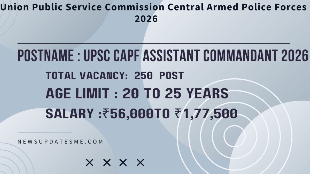 UPSC CAPF Assistant Commandant Recruitment 2026