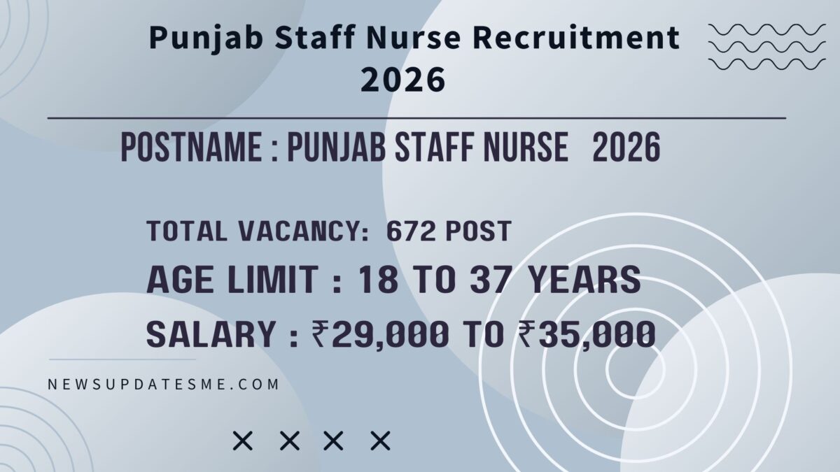Punjab Staff Nurse Recruitment 2026