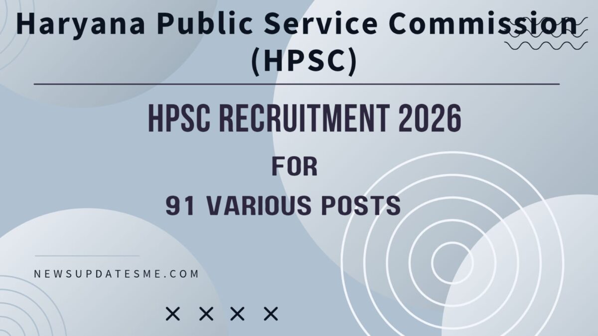 Haryana HPSC HCS Recruitment 2026 [102 Post] Apply Online