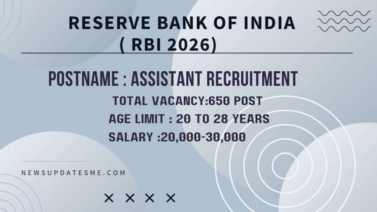 Reserve Bank of India Assistant Recruitment 2026