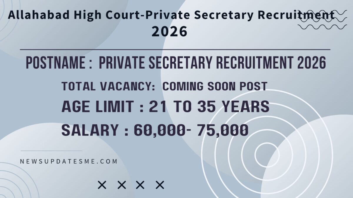 Allahabad High Court – Private Secretary Recruitment 2026