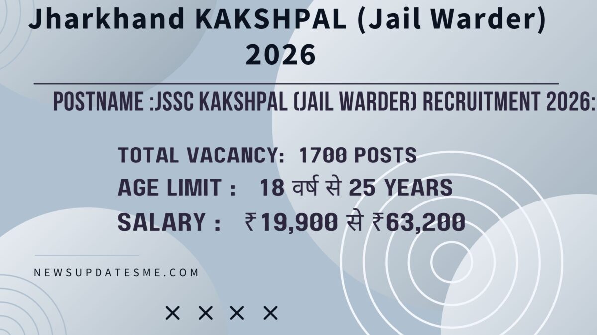 JSSC KAKSHPAL (Jail Warder) Recruitment 2026
