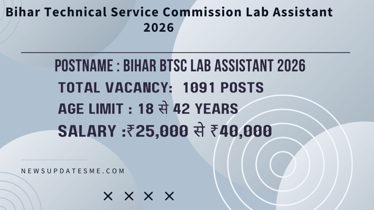 Bihar BTSC Lab Assistant Recruitment 2026:
