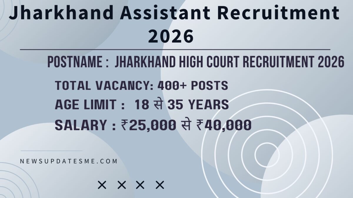 Jharkhand Assistant Recruitment 2026