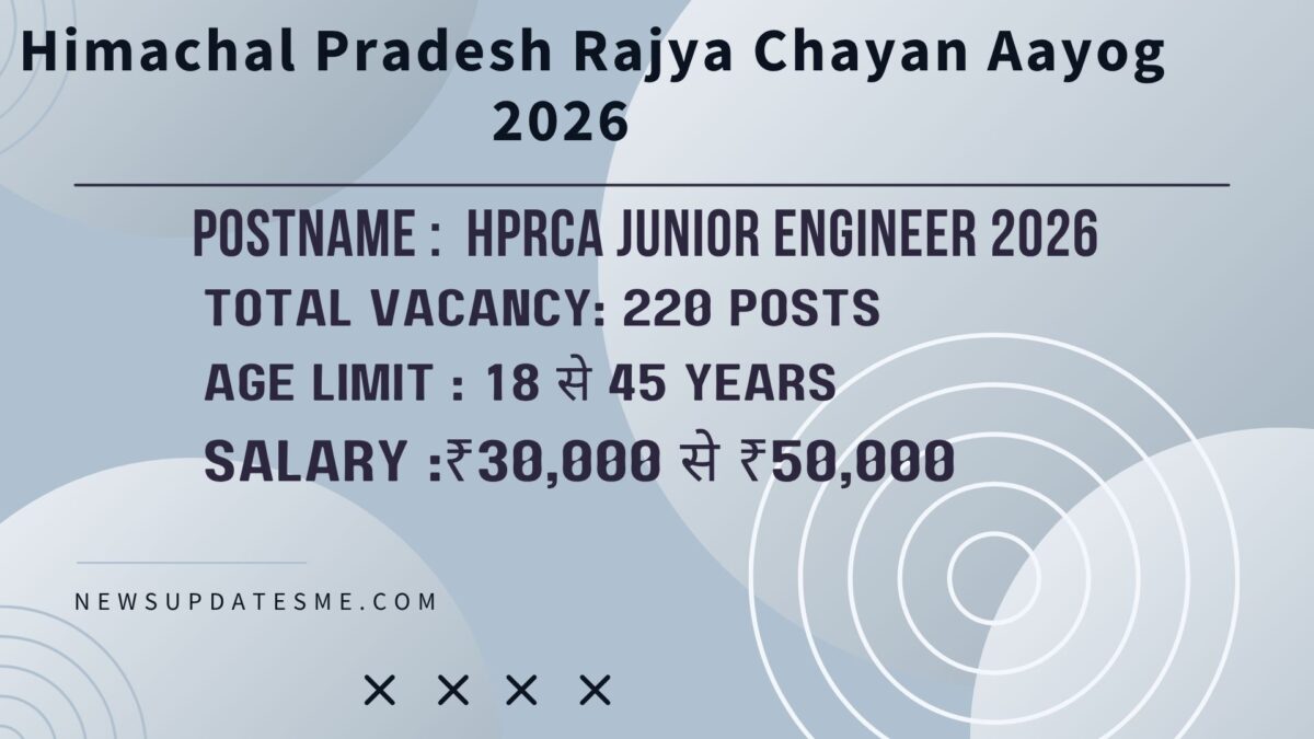 HPRCA Junior Engineer 2026