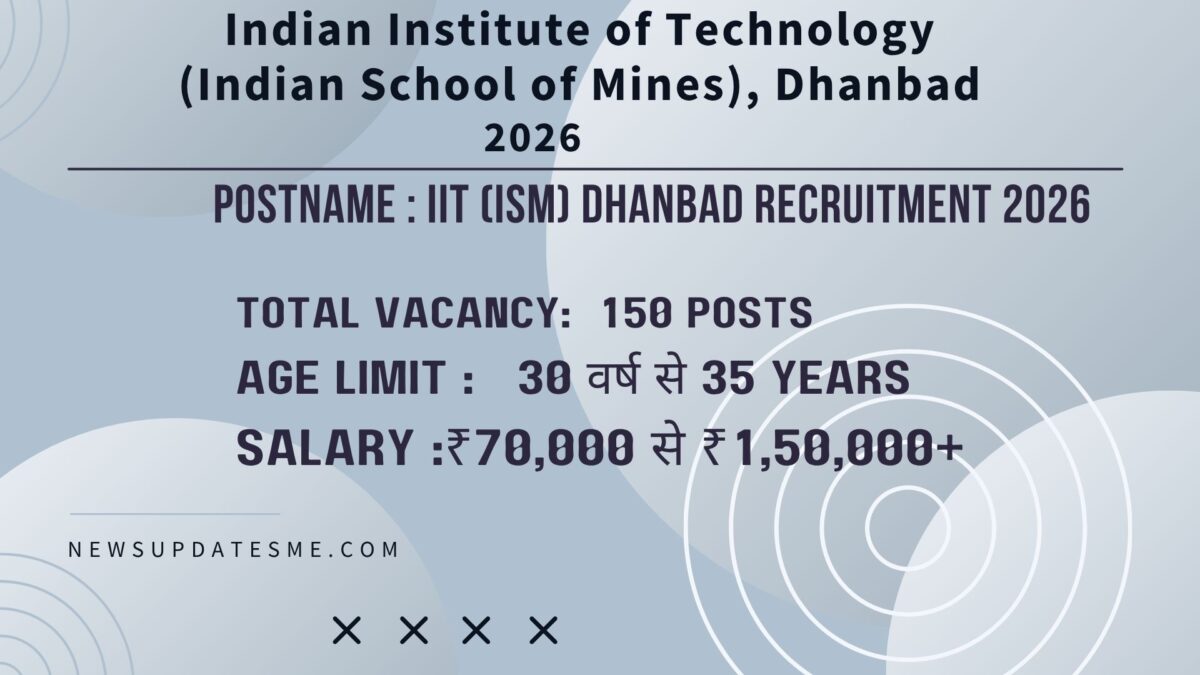 IIT (ISM) Dhanbad Recruitment 2026